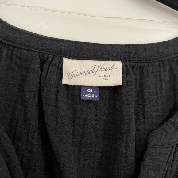 Women's Flutter Short Sleeve Blouse-Universal Thread™ Black | Size XXL - Picture 2 of 4